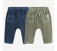 Confezione da 2 pantaloni alla turca in velluto a coste Blu 1 mese - 54 cm Tinta unita
