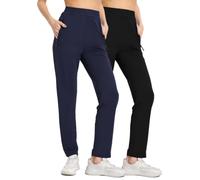 Confezione da 2 pantaloni da jogging da donna, a gamba larga, pantaloni da jogging