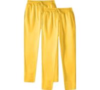 Confezione da 2 pantaloni da jogging da uomo, pantaloni lunghi da allenamento, larghi, grigi, per il tempo libero, casual, elasticizzati, con tasche, pantaloni sportivi da uomo, O giallo, M