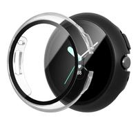 Confezione da 2 pellicole protettive XiHAMA compatibili con Google Pixel Watch (2023), vetro antigraffio + guscio protettivo.