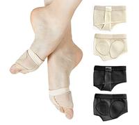 Confezione da 2 Perizoma per Danza Classica, Perizoma per Danza del Ventre nell'avampiede, Calzature protettive per Danza Classica per Ginnastica del Ventre (Nero e tonalità della Pelle)