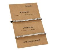 Confezione da 2 perline artistiche fatte a mano codice Morse adatte per stili unici e alla moda da indossare tutti i giorni, Misura unica, come descritto