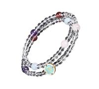 Confezione da 2 perline di cristallo fatte a mano, elastiche, colorate, adatte per uso quotidiano e per feste, uso quotidiano