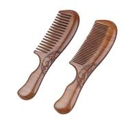 Confezione da 2 pettini in legno a doppia curva da 19 x 5,6 cm, con spaziatura tra i denti ampia e stretta (1,5 mm e 2,8 mm), pettine per capelli in legno naturale con motivo a nuvole