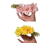 Confezione da 2 pettini laterali per capelli in plastica con fiori artificiali, fermagli per capelli con rosa, per matrimonio, forcine per capelli, chignon, accessori per capelli per donne, ragazze