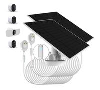 Confezione da 2 pezzi, con luce di respirazione di avviso di ricarica. Pannello solare da 6 W compatibile con fotocamere Arlo Pro 5S 2K, Pro 4, Pro 3, Floodlight, Ultra 2, Ultra 2, Ultra e Go 2,