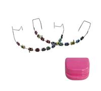 Confezione da 2 pezzi di abbellimento temporaneo dei denti con scatola di immagazzinaggio metallico per paradenti alla moda nella vita di tutti i giorni
