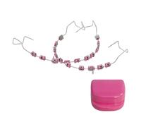 Confezione da 2 pezzi di abbellimento temporaneo dei denti con scatola di immagazzinaggio metallico per paradenti alla moda nella vita di tutti i giorni