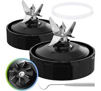 Confezione da 2 pezzi di ricambio per frullatore a 7 alette con guarnizione in gomma compatibile con frullatori Nurti Ninja Auto iQ BL480 BL482 BL642 BL682 NN102