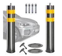 Confezione da 2 pezzi in acciaio inossidabile 304, asta for barriera di parcheggio con viti e serratura, blocco riflettente dello spazio for il tubo)(17 x 60cm (6 5/8 x 23 5/8in))