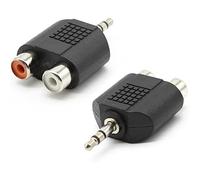 [Confezione da 2 pezzi] OPAX51 Adattatore Audio Stereo, Jack 3,5 mm Maschio a 2 RCA Femmina, Convertitore AUX-IN TRS Nero 51CH132