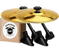 Confezione da 2 piatti da auto con montaggio su bocchetta di ventilazione, dorati, diametro 14 cm, mini piatti per batteria per divertimento ritmico infinito sulla strada, regalo per amanti della