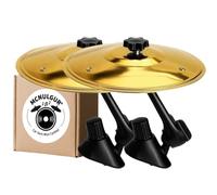 Confezione da 2 piatti da auto con montaggio su bocchetta di ventilazione, dorati, diametro 14 cm, mini piatti per batteria per divertimento ritmico infinito sulla strada, regalo per amanti della