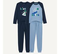 Confezione da 2 pigiami in cotone, motivo astronauta fosforescente Blu 10 anni - 138 cm