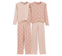 Confezione da 2 pigiami in cotone, stampa gatti e righe Beige 8 anni - 126 cm