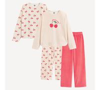 Confezione da 2 pigiami in velluto, ciliegie stampate Beige 8 anni - 126 cm