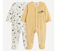Confezione da 2 pigiami monopezzo, velluto, stampa dinosauri Altro 9 mesi - 71 cm Dinosauro