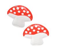 Confezione da 2 poggiamestolo a fungo per piano cottura, poggiamestolo in ceramica, grazioso supporto per utensili da cucina, piatti a funghi per bustine di tè, snack, torte, regali decorativi per la