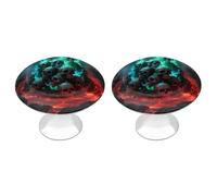 Confezione da 2 pomelli rotondi da 2,8 cm, con teschi che bruciano fiamme di fuoco, pomelli moderni per armadietti da cucina, maniglie decorative per mobili per cassettiere, armadi, porte a due letti