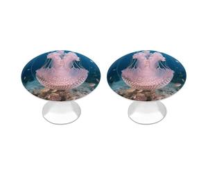 Confezione da 2 pomelli rotondi per armadietti a forma di medusa, in acciaio inox, da 2,8 cm, con viti, maniglie per porte, accessori da cucina, per bagno, armadio, porta armadio