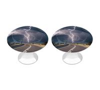 Confezione da 2 pomelli rotondi per armadietti Highway Tornado Lightning da 2,8 cm, in acciaio inossidabile, con viti, maniglie per porte, accessori da cucina, per bagno, armadio, porta armadio