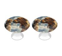 Confezione da 2 pomelli vintage a forma di cane e gatto per armadietti da cucina, in acciaio inox, decorativi per mobili, maniglie per cassettiere, cassetti, bagno, armadio, porta a due ante