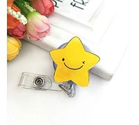 Confezione da 2 porta badge retrattili con clip per cintura, portachiavi retrattile, per ragazze, infermiere, insegnanti, studenti, stile C