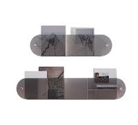 Confezione da 2 porta depliant in acrilico, espositore per brochure lungo 40/50/60/70/80/90/100/110/120 cm, organizer da parete per riviste/giornali/fumetti, grigio, lunghezza 40 cm/15,7 pollici