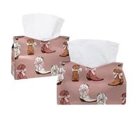 Confezione da 2 porta fazzoletti, porta fazzoletti da cowgirl, nodi e stivali da cowboy, rettangolari, dispenser per fazzoletti per il viso, camera da letto, bagno, ufficio casa