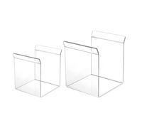 Confezione da 2 porta sacchetti in acrilico trasparente con chiusura lampo, per la preparazione dei pasti e l'artigianato