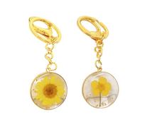 Confezione Da 2 Portachiavi A Forma Di Fiore, Portachiavi Con Ciondolo A Forma Di Fiore Creativo, Portachiavi Campione In Resina Con Fiori Secchi, Regali Per La Famiglia E Gli Amici