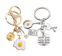 Confezione Da 2 Portachiavi Frittata, Portachiavi Carini, Portachiavi Divertenti, Portachiavi Per Utensili Da Cucina, Portachiavi Regalo