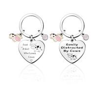 Confezione Da 2 Portachiavi Mucca, Portachiavi Divertenti, Accessori Cowgirl, Portachiavi Con Ciondolo, Portachiavi Animali, Regali Per Ragazze