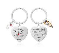 Confezione Da 2 Portachiavi Per Amanti Dei Gatti, Portachiavi Divertenti, Portachiavi In Acciaio Inossidabile Inciso, Graziosi Pendenti Decorativi