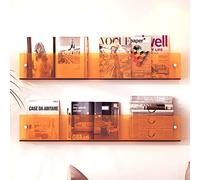 Confezione da 2 portariviste da parete in acrilico per ufficio e casa, elegante organizer arancione da 60 cm, per sala d'attesa, letteratura e brochure