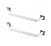 Confezione da 2 portasciugamani da parete e mensola, supporto adesivo per bagno, cucina, doccia, WC, pantofole e asciugamani da bagno, colore: bianco