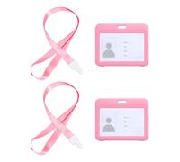 Confezione Da 2 Portatessere Da Lavoro, Con Tracolla, Portatessere Trasparente Fronte-Retro, Portatessere Impermeabile, Utilizzabile Per Tessere Lavoro, Tessere Studentesche, Ecc.