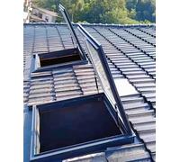 Confezione da 2 portelli di accesso al tetto trasparenti e resistenti, vetro temperato manuale a doppio strato, copertura antipioggia per tetti spioventi, capannoni, fienili, solai - 80x70 c