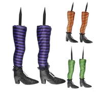 Confezione da 2 protesi a gambe di strega per Halloween, decorazione per cortile e feste all'aperto, con nucleo in schiuma (rosso)