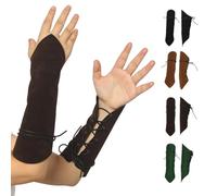 Confezione da 2 protezioni per braccia medievali vichinghe per costume unisex guanto di sfida bracciale largo braccio armatura, Caff, Taglia unica