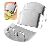 Confezione da 2 protezioni per dita per tagliare le dita, in acciaio inox, per tagliare alimenti, protezione per le dita in acciaio inox per affettare (dita doppie)