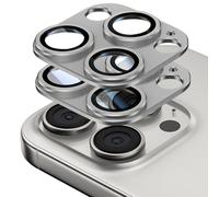 Confezione da 2 protezioni per obiettivo della fotocamera per iPhone 16 Pro Max/iPhone 16 Pro, in lega di alluminio e vetro temperato zaffiro, forte adesione, antigraffio, facile da installare, ultra