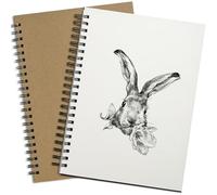 Confezione da 2 quaderni per schizzi formato A4, carta riciclata a spirale, 120 pagine/60 fogli, copertina rigida bianca, 160 g/m², DS03A402