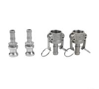 Confezione da 2 raccordi Camlock in alluminio tipo A e D, adattatori a camma e scanalatura da 1/2"/3/4"/1" per agricoltura, industriale e trasferimento d'acqua per giacimenti petroliferi (1/2)