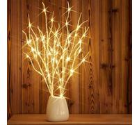Confezione da 2 Rami Luminosi Scintillanti, Rami Illuminati per Vasi, 81 Cm, 100 Led con Timer, a Batteria, Lampada a Ramo di Albero Artificiale, Romantica Decorazione per Vasi(bianca)