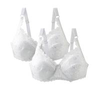 Confezione da 2 Reggiseni da Donna con Ferretto Push Up in Pizzo Reggiseni con Forte Supporto per Grandi Seni Reggiseno Bralette Set Classico Biancheria Intima per il Sonno Morbida e Confortevole con