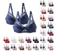 Confezione da 2 Reggiseni da Donna con Ferretto Push Up in Pizzo Reggiseni con Forte Supporto per Grandi Seni Reggiseno Bralette Set Classico Biancheria Intima per il Sonno Morbida e Confortevole con