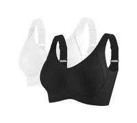 Confezione da 2 reggiseni da donna senza ferretto, reggiseno push up, senza cuciture, comodi reggiseni morbidi, aderenti, senza cuciture, classici, coppe complete, reggiseno sportivo, biancheria