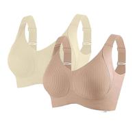 Confezione da 2 reggiseni da donna senza ferretto, reggiseno push up, senza cuciture, comodi reggiseni morbidi, aderenti, senza cuciture, classici, coppe complete, reggiseno sportivo, biancheria