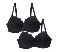 Confezione da 2 reggiseni minimizzanti da donna, in pizzo floreale, push-up, reggiseno a coppa piena, reggiseni da donna con ferretto, biancheria intima morbida e confortevole, #10, 100B